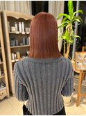 切りっぱなしボブ/オレンジブラウン