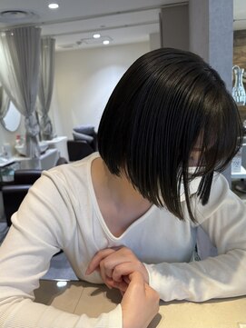 ヘアーエスクールフェイス(hair S. COEUR face) オリーブグレージュ/ボブ/透明感カラー/枚方美容室/大阪美容室