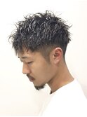 ツイストスパイラルパーマ/メンズショート/ツーブロアップバング