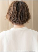 暖色系カラー抜け感ひし形フェザーショートボブ309W浦和20代30代
