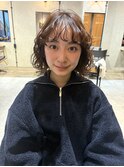ボブナチュラルブラウンプードルパーマ