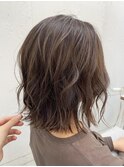 本厚木◎無造作パーマ風くびれボブ☆ブラウンベージュハイライト