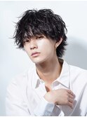 ニュアンスパーマ/シャドウパーマ/メンズ/センターパート[新宿]