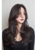 ［縮毛矯正/髪質改善/透明感カラー］韓国風顔周りレイヤー♪