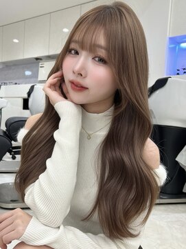 アイトーキョーエス 渋谷(AI TOKYO S) ヘーゼルベージュブリーチなしダブルカラー透明感くびれ巻き