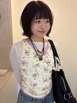 ニール シトロン 名古屋 伏見 丸の内(NEELU citron) 【NEELU_mana】ワインレッド×ボブレイヤー