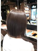 ブリーチなしカラー夏カラーボブ◎小顔カットで透明感