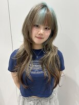 ノラ シンディ(NORA CYNDY) ブリーチハイトーンデザインカラーブロックカラーミントカラー