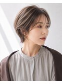 大人ショート 白髪ぼかし 白髪染め ハイライト 40代50代60