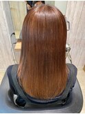 プロテスTR大人可愛いセミロングツヤ髪明るめブラウン