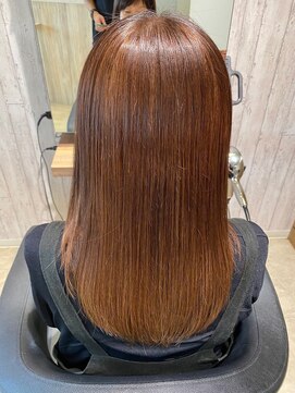 ヘアサロン フラット(hair salon flat) プロテスTR大人可愛いセミロングツヤ髪明るめブラウン
