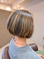 ヘアサロンアンドヘアメイクディー(hair salon hair make D)&nbsp;仙台D　スライスカラーバレイヤージュグラデーションボブstyle