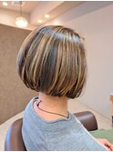仙台D スライスカラーバレイヤージュグラデーションボブstyle