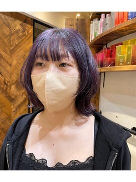 ジェミニ(gemini) レイヤーボブと深めラベンダーカラー