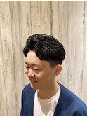 【大人男子パーマ】ニュアンスパーマかきあげリバースパーマ30代