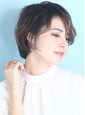 40代50代似合わせ小顔美髪シアーカラーカールショート