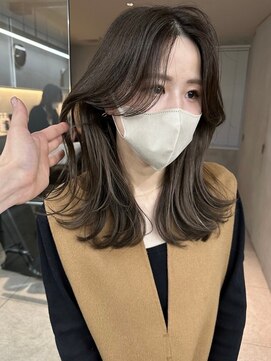 サイン 表参道(SIGN) 韓国ヘアグレージュカラーブリーチ無し髪質改善イヤリングカラー