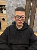 メンズベリーショートアイロンパーマフェード濡れパンワイルド