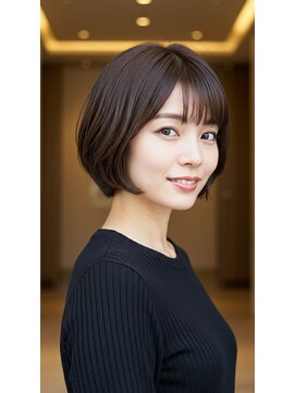 ブルーベイル(Blue Veil.) 丸みショートボブ/40代ボブ/50代ボブ/ヘッドスパ/白髪染め