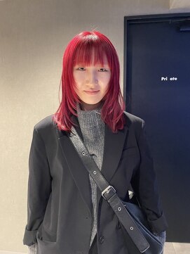 ミリム 栄矢場町店(MIRiM) 【栄矢場町】レッドカラー×透明感レイヤー