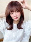ミディアムウルフひし形シルエットひし形ボブヨシンモリ
