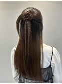 韓国風ハーフアップアレンジ