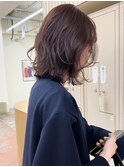 ブリーチなし切りっぱなしボブミディアムレイヤーボブ夏カラー