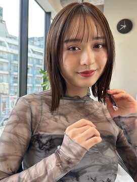 トリッカ シブヤ(TRICCA SHIBUYA) ぱっつんボブ結べるボブくびれヘア外はねボブぱつっとボブ小顔