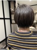丸型◎髪質改善カラーで作るアッシュベージュ[稲毛駅/白髪染め]