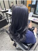 グレージュハイライトバレイヤージュダブルカラーケアブリーチ