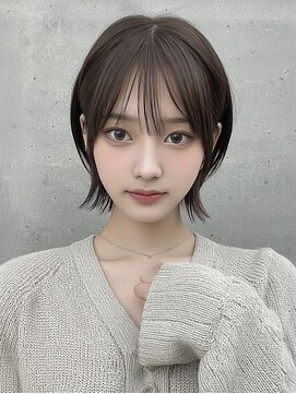 ヴェイン 渋谷(vain) シースルーバング寒色ブラウンミニボブ