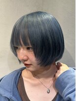 癒髪(yukami) ブリーチあり◎淡色水色カラー×ハンサムショート