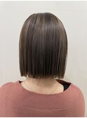 くすみブルーテラコッタミニウルフ韓国マッシュインナーカラー
