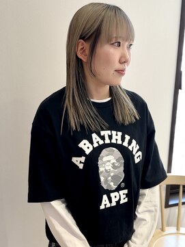 ヨーク(YOKE) 【YOKE】ホワイトベージュインナーカラーローライトグレージュ