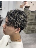 メッシュ×波巻きパーマ