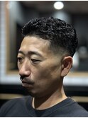 オールバックパーマ　フェード　メンズ