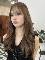 ノード(NODE)&nbsp;栄カットカラー透明感ナチュラルロング　ベージュ