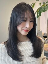 ノイ 銀座(noi)&nbsp;顔周りレイヤーカットくびれヘアミルクティーベージュカラー韓国