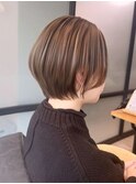 ボブ/ショートボブ/ハイライト/30代/40代/大人女性/白髪ぼかし