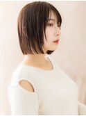 ブリーチなし切りっぱなし小顔ハッシュレイヤーボブ20代30代X