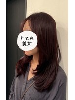 リアン 横須賀中央店(Lien)&nbsp;レイヤーカット　ワインレッド　髪質改善