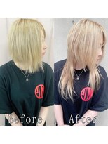 エクステ専門店あるじゃんすー 柏店 ブロンド×ウルフ#シールエクステ#ホワイトアッシュ#小顔#柏