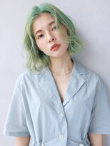 アルバム 渋谷パルコ(ALBUM) ターコイズグリーン_クールショートピンクベージュボブルフ_8071