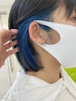 エクリフルール(equri fleur) 【ケアブリーチ使用】　インナーカラー×ブルー