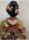 金粉・水引・ヘアアレンジ!成人式ヘアセット