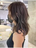 カーキグレージュ_グレージュカラーボブウルフ_ba412261