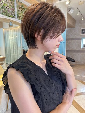 ロンド ストラーダ 心斎橋(Lond strada) ショート×ハイライト白髪ぼかし×マチルダボブ[心斎橋]