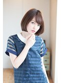 インナーグレージュ/マチルダボブ/前髪/ピンクベージュ/赤羽