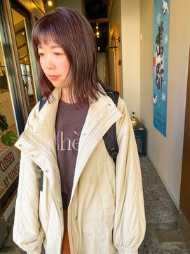 ブルー(BLUE) 切りっぱなしミディアムロブ