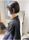 "久保田"あご上ミニボブストレートパーマ艶髪ワイドバング